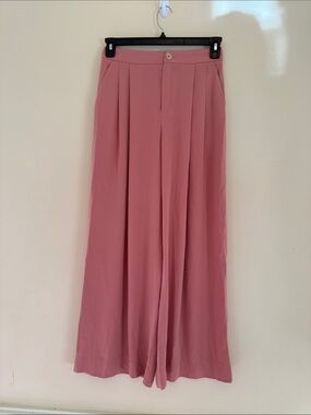 Elise High-Rise Wide-Leg Palazzo Pants in‎ Dusty Rose Size Large